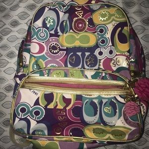 Rare Multi Colored Coach Backpack